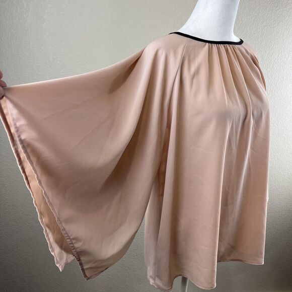 Pleione Women Medium Pink 3/4 Sleeve Blouse Flowy Preppy Romantic‎ Whimsy - Picture 7 of 13